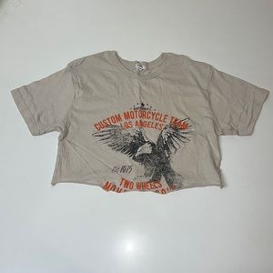 neutral Cropped Moto T Shirt